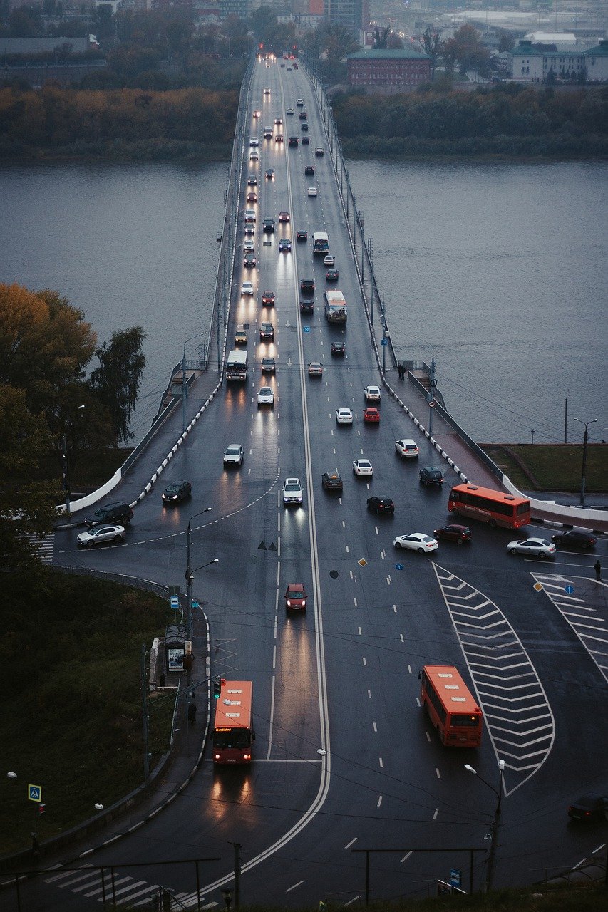 bridge, road, highway